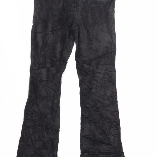 Marks and Spencer Womens Black Cotton Trousers Size 8 L29 in Regular Zip