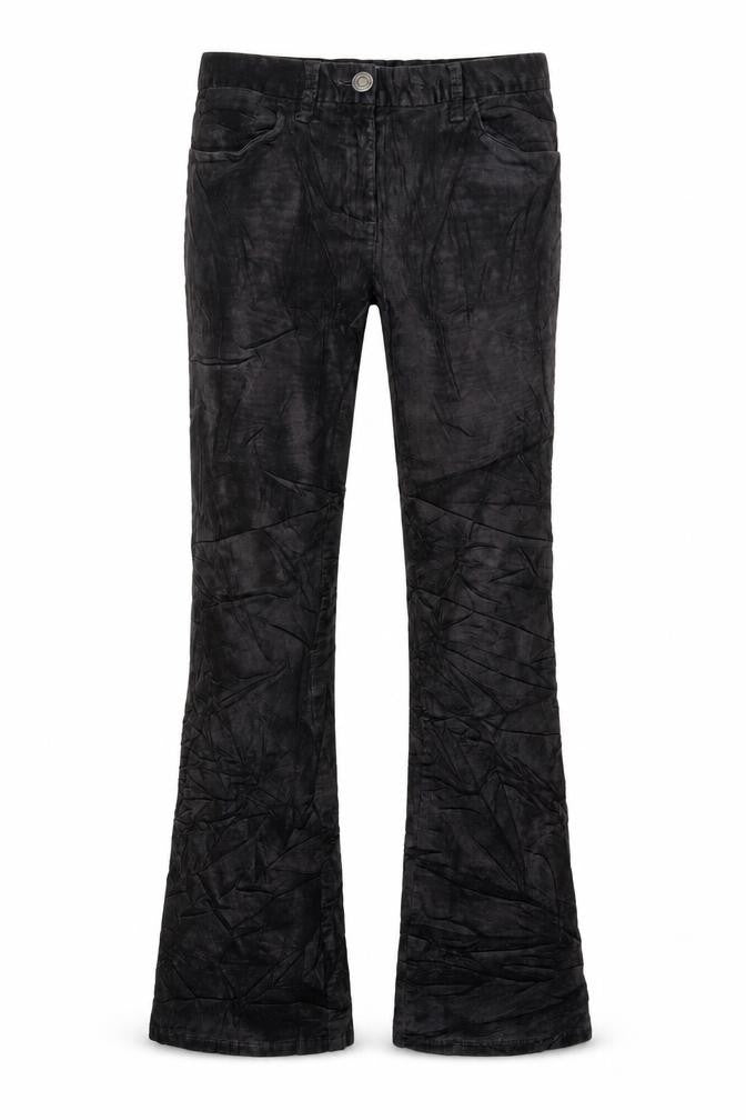 Marks and Spencer Womens Black Cotton Trousers Size 8 L29 in Regular Zip