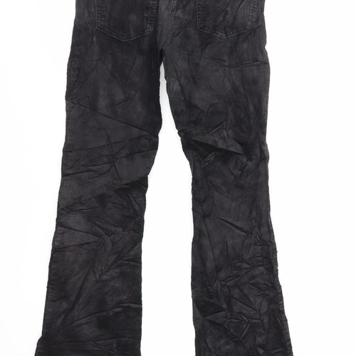 Marks and Spencer Womens Black Cotton Trousers Size 8 L29 in Regular Zip