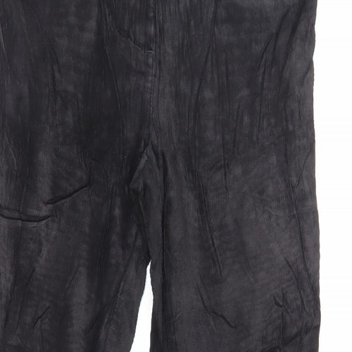 Marks and Spencer Womens Black Cotton Trousers Size 8 L29 in Regular Zip