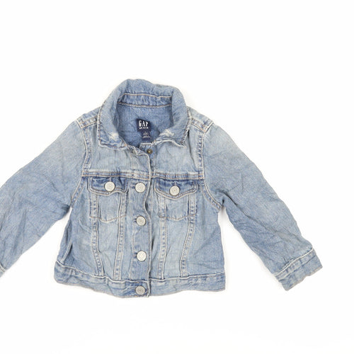 Gap Girls Blue Basic Jacket Jacket Size 2 Years Snap