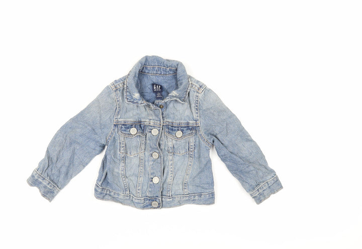 Gap Girls Blue Basic Jacket Jacket Size 2 Years Snap