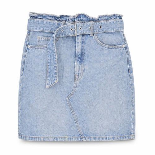 Divided by H&M Womens Blue Cotton Mini Skirt Size 8 Zip - Belted