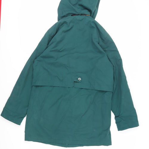David Barry Womens Green Jacket Size 10 Button - Hooded