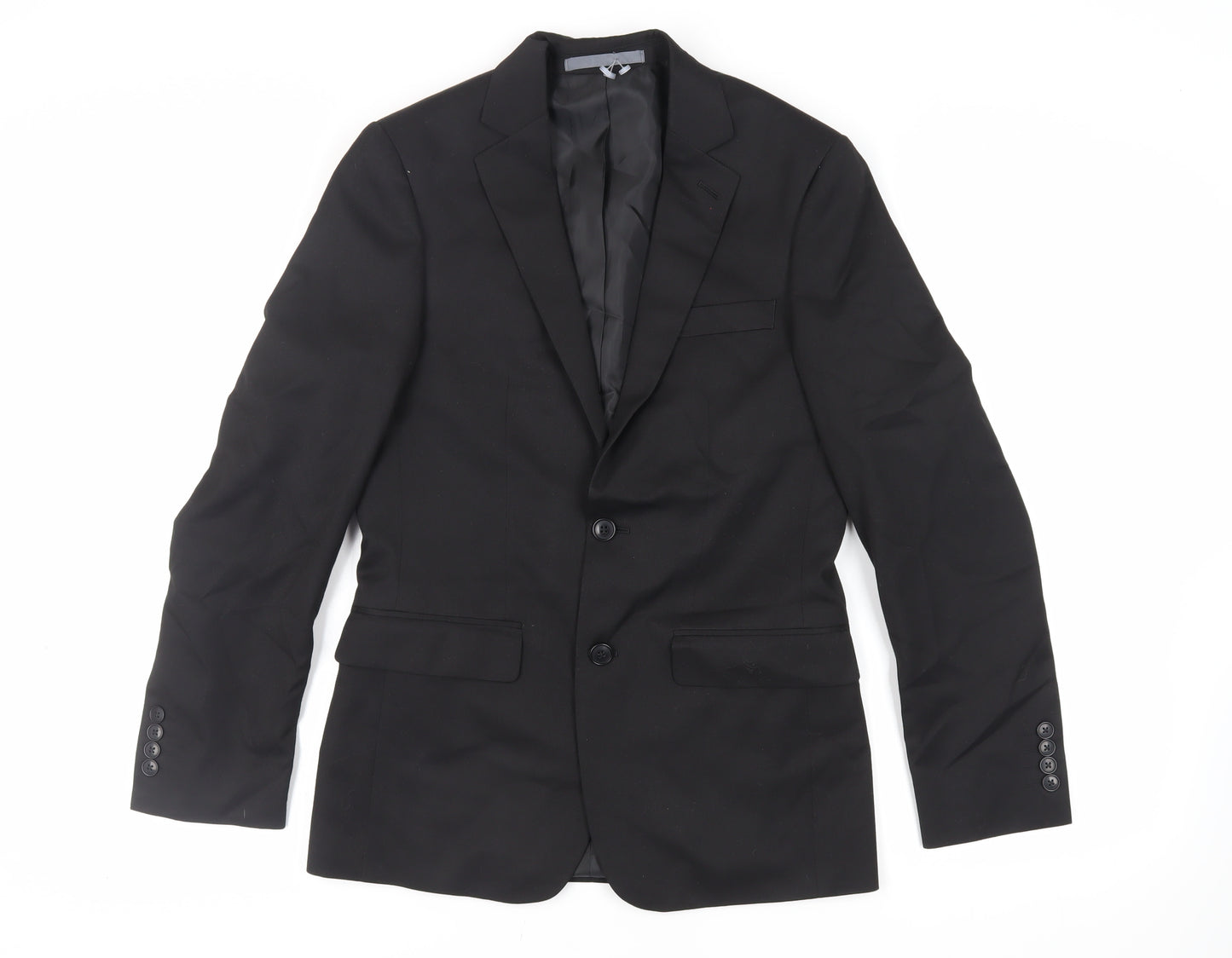 Marks and Spencer Mens Black Polyester Jacket Suit Jacket Size 36 Regular