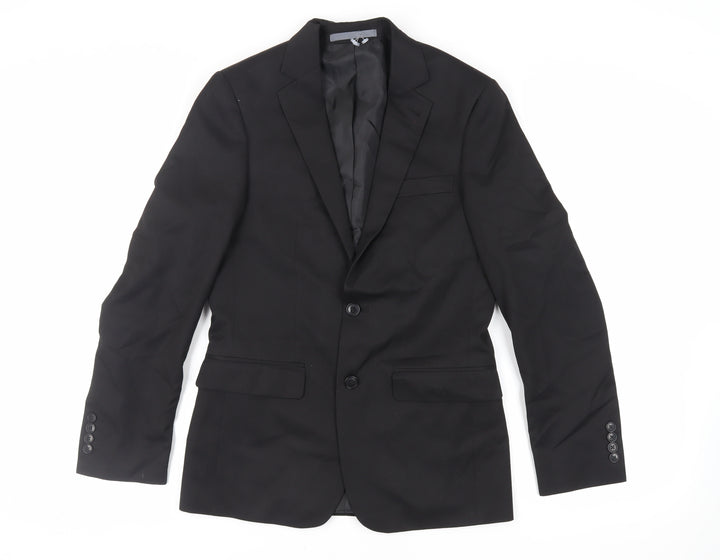 Marks and Spencer Mens Black Polyester Jacket Suit Jacket Size 36 Regular