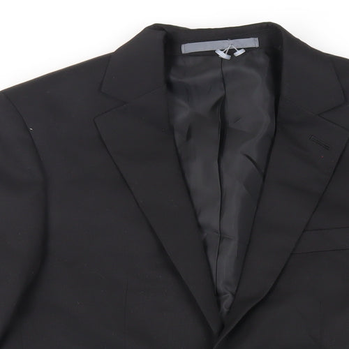 Marks and Spencer Mens Black Polyester Jacket Suit Jacket Size 36 Regular
