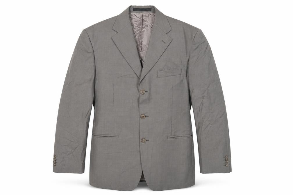 Front view of Marks & Spencer men’s grey wool jacket suit jacket, size 40, regular