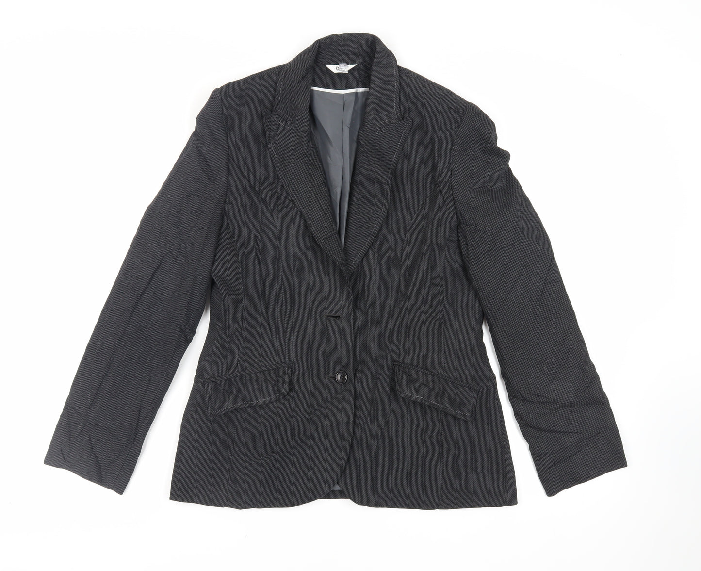 Klass Womens Black Jacket Blazer Size 12 Button