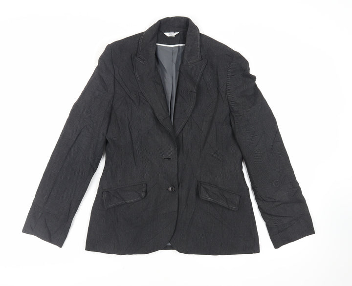 Klass Womens Black Jacket Blazer Size 12 Button