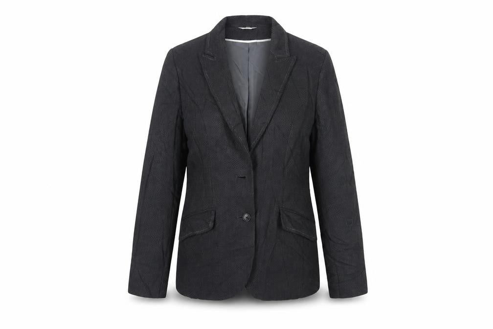 Front view of Klass women’s black jacket blazer, size UK 12, button