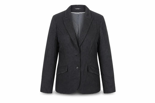 Front view of Klass women’s black jacket blazer, size UK 12, button