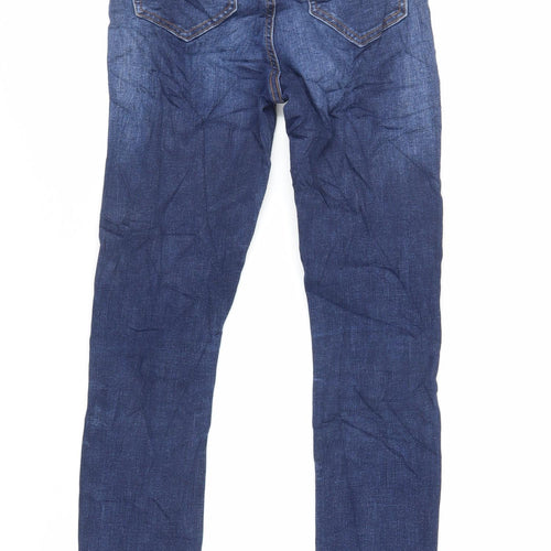 Denim & Co. Womens Blue Cotton Skinny Jeans Size 6 L28 in Regular Zip