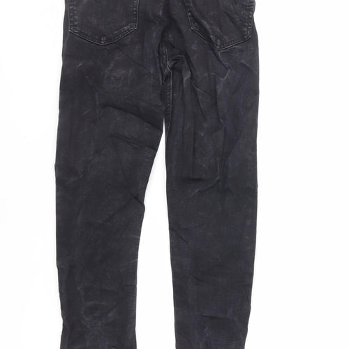 Topshop Womens Black Cotton Skinny Jeans Size 28 in L32 in Regular Zip - Lace Up