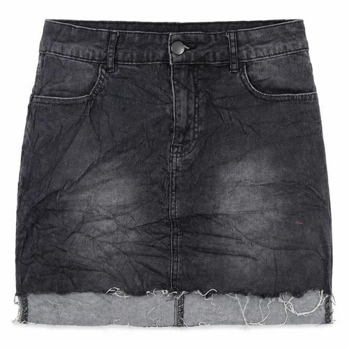 Forever 21 Womens Black Cotton Mini Skirt Size L Zip - Pockets