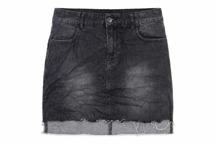 Forever 21 Womens Black Cotton Mini Skirt Size L Zip - Pockets