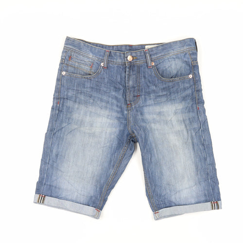 Denim & Co. Mens Blue Cotton Chino Shorts Size 30 in L11 in Regular Zip
