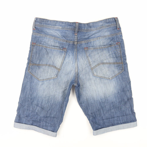 Denim & Co. Mens Blue Cotton Chino Shorts Size 30 in L11 in Regular Zip