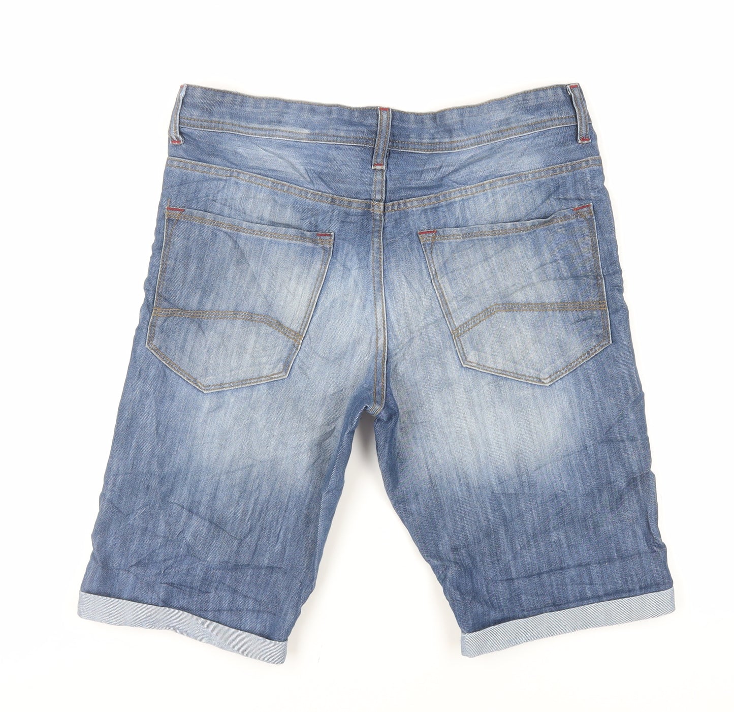 Denim & Co. Mens Blue Cotton Chino Shorts Size 30 in L11 in Regular Zip