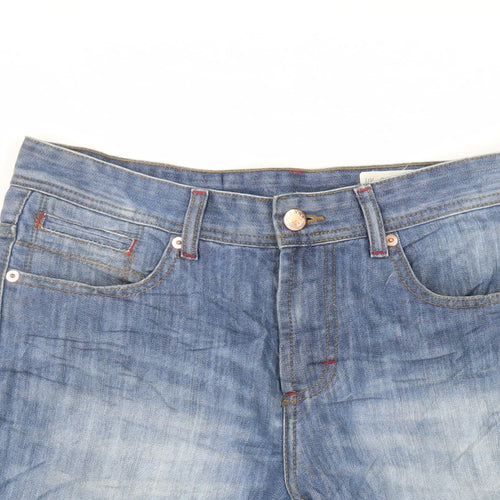 Denim & Co. Mens Blue Cotton Chino Shorts Size 30 in L11 in Regular Zip