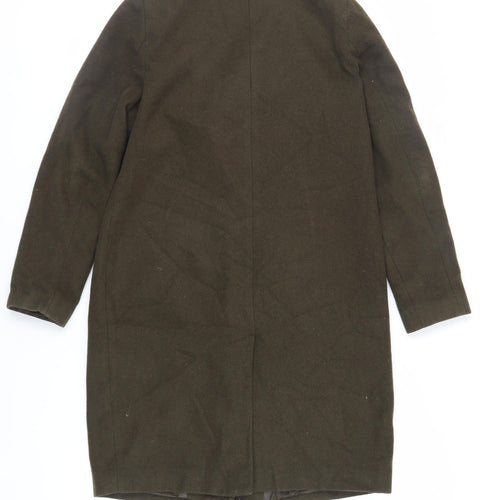 New Look Womens Green Overcoat Coat Size 10 Button