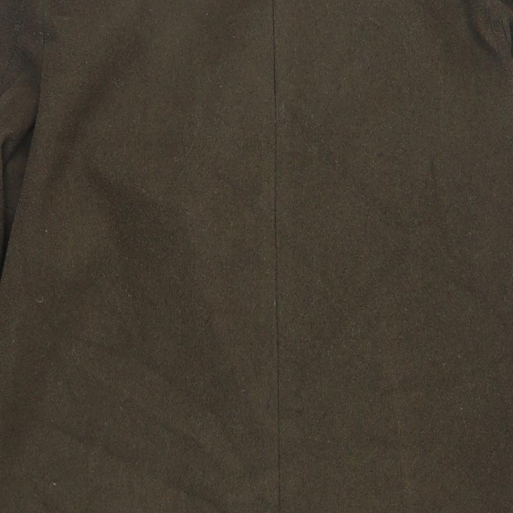 New Look Womens Green Overcoat Coat Size 10 Button
