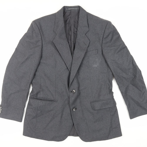 The Label Mens Grey Wool Jacket Suit Jacket Size 40 Regular