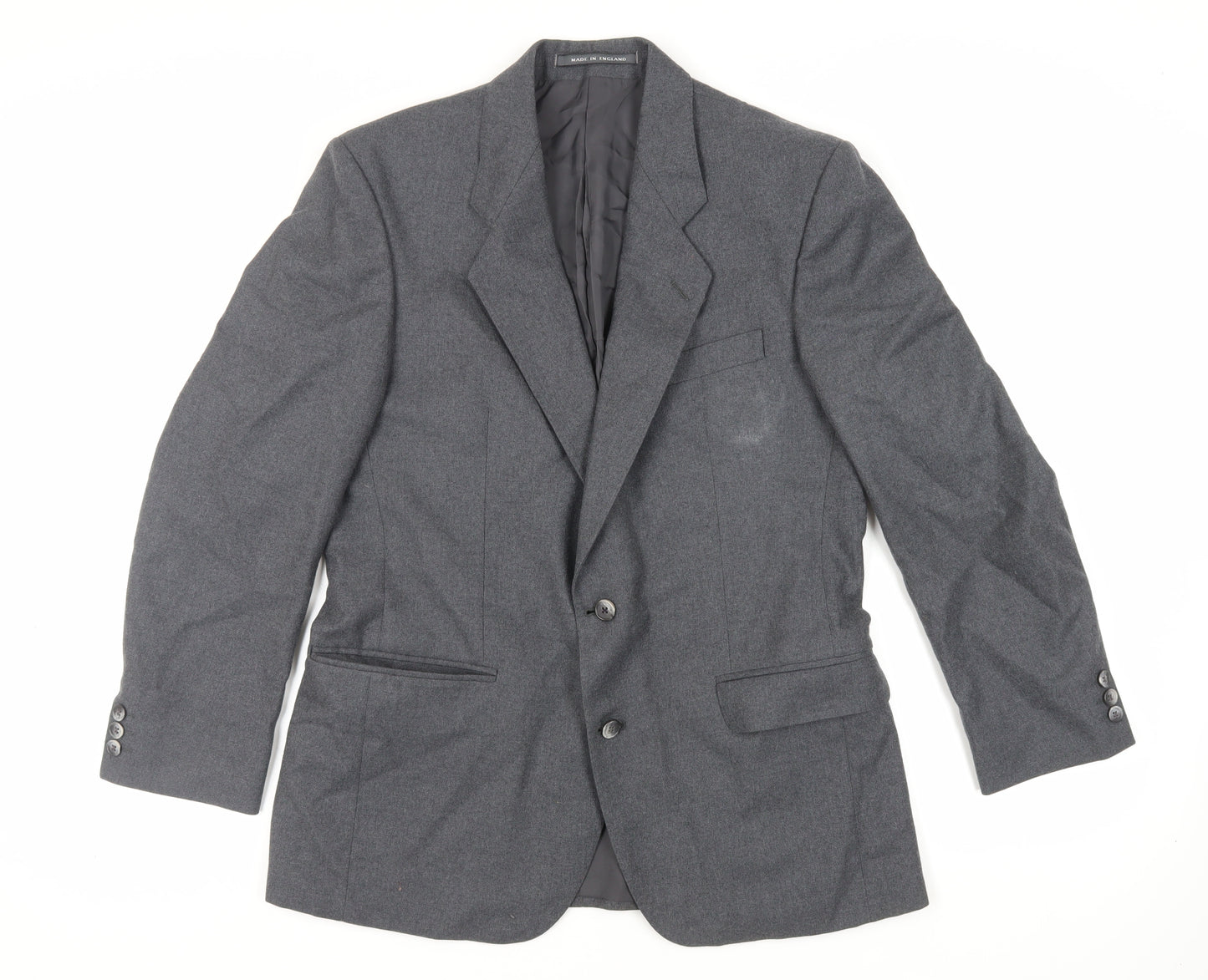 The Label Mens Grey Wool Jacket Suit Jacket Size 40 Regular