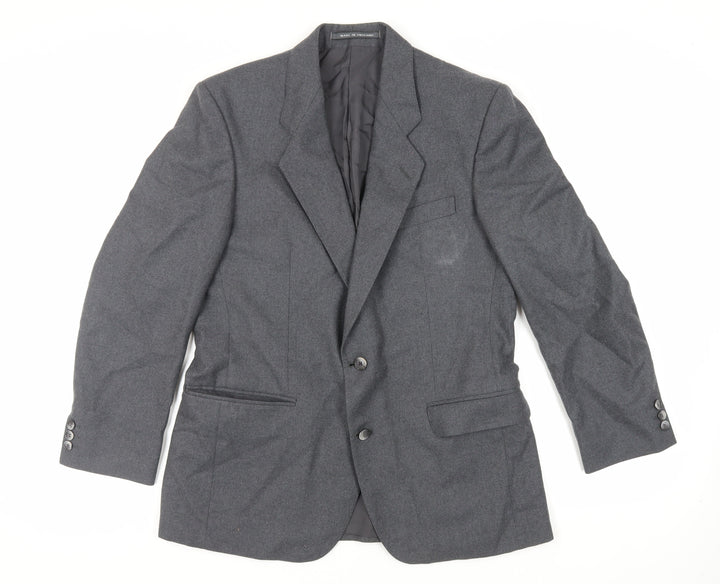The Label Mens Grey Wool Jacket Suit Jacket Size 40 Regular
