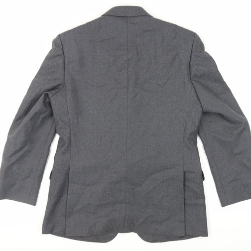 The Label Mens Grey Wool Jacket Suit Jacket Size 40 Regular