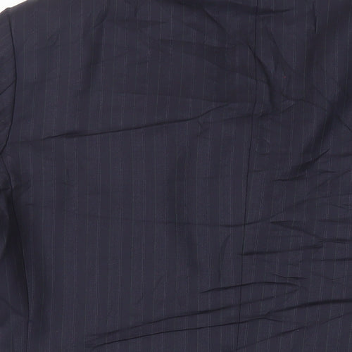 Marks and Spencer Mens Blue Striped Wool Jacket Blazer Size 42 Regular