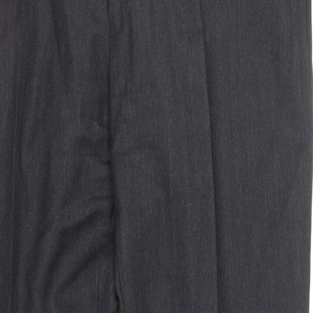 Austin Reed Mens Black Wool Dress Pants Trousers Size 36 in L31 in Regular Zip