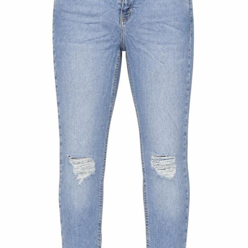Topshop Womens Blue Cotton Skinny Jeans Size 28 in L30 in Regular Zip