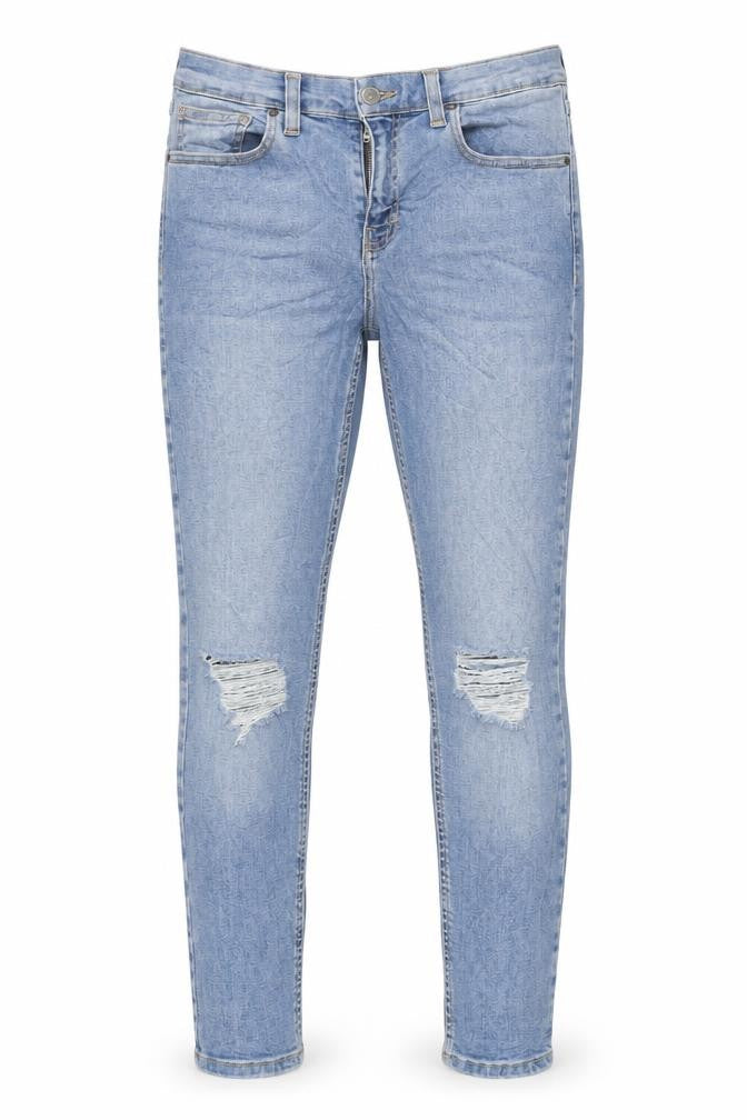 Topshop Womens Blue Cotton Skinny Jeans Size 28 in L30 in Regular Zip