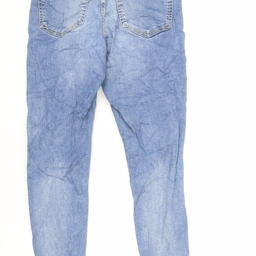 Topshop Womens Blue Cotton Skinny Jeans Size 28 in L30 in Regular Zip