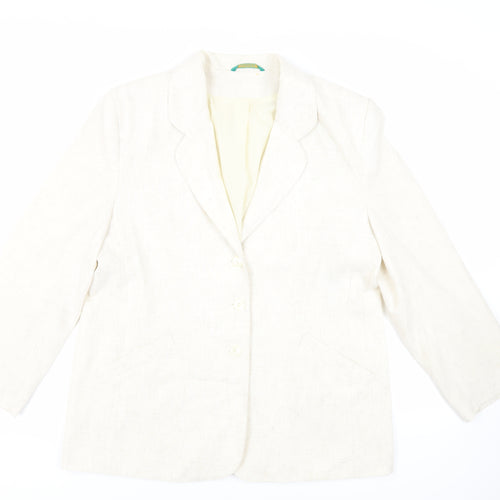 Canda Womens Ivory Jacket Blazer Size 18 Button