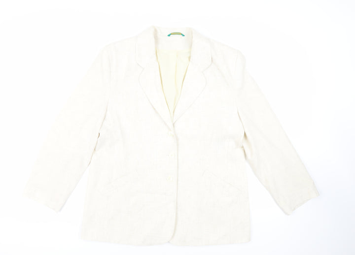 Canda Womens Ivory Jacket Blazer Size 18 Button