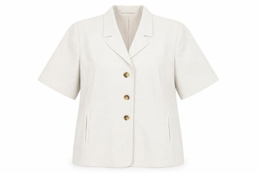 Front view of Bonmarché women’s grey jacket blazer, size UK 18, button