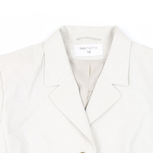 Bonmarché Womens Grey Jacket Blazer Size 18 Button