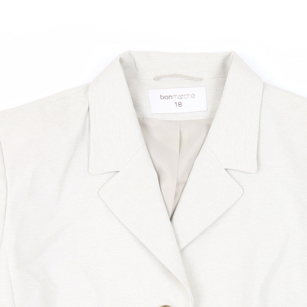 Bonmarché Womens Grey Jacket Blazer Size 18 Button