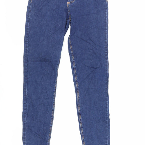 Zara Womens Blue Cotton Skinny Jeans Size 10 L28 in Regular Zip