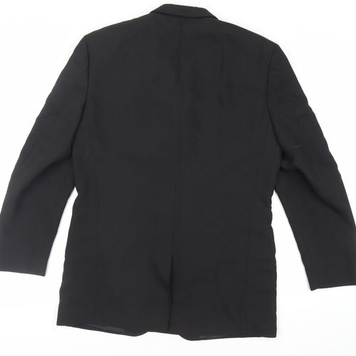 Linea Mens Black Polyester Jacket Suit Jacket Size 38 Regular