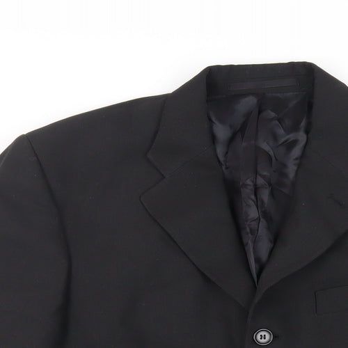 Linea Mens Black Polyester Jacket Suit Jacket Size 38 Regular