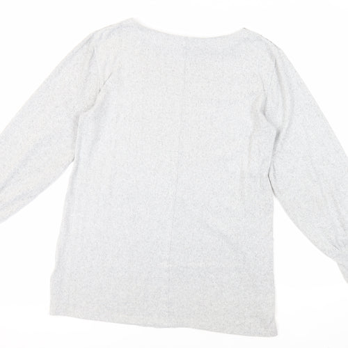 Marks and Spencer Womens Grey Boat Neck Polyester Pullover Jumper Size 12