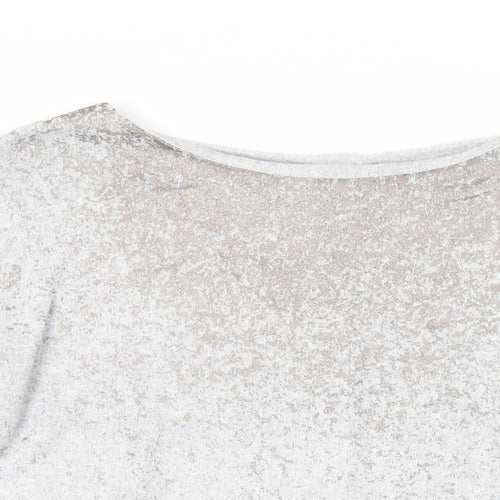 Marks and Spencer Womens Grey Boat Neck Polyester Pullover Jumper Size 12