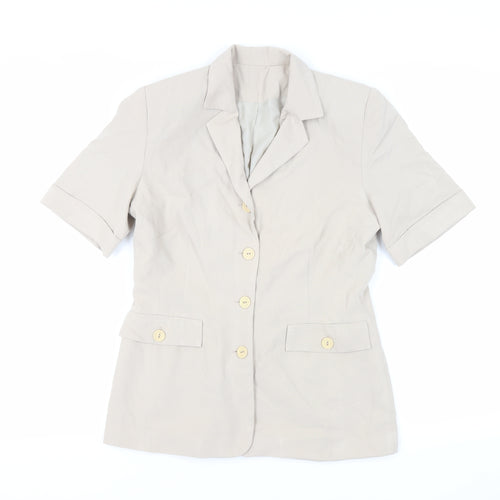 New Look Womens Beige Jacket Blazer Size 12 Button
