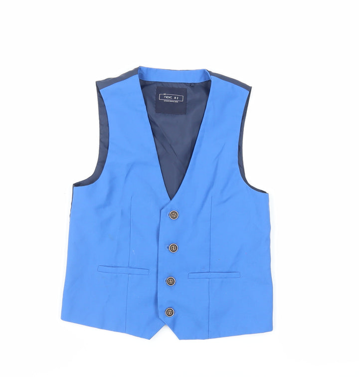 NEXT Boys Blue Jacket Waistcoat Size 8-9 Years Button