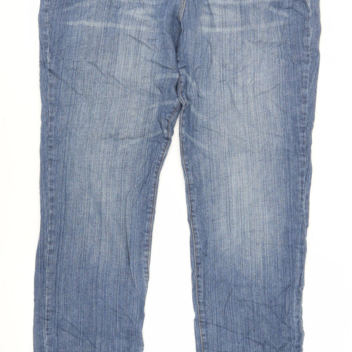 South Womens Blue Cotton Straight Jeans Size 44 in L34 in Regular Zip