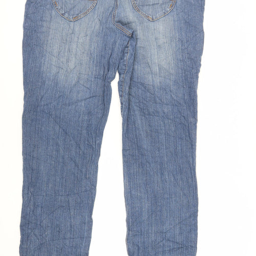 South Womens Blue Cotton Straight Jeans Size 44 in L34 in Regular Zip