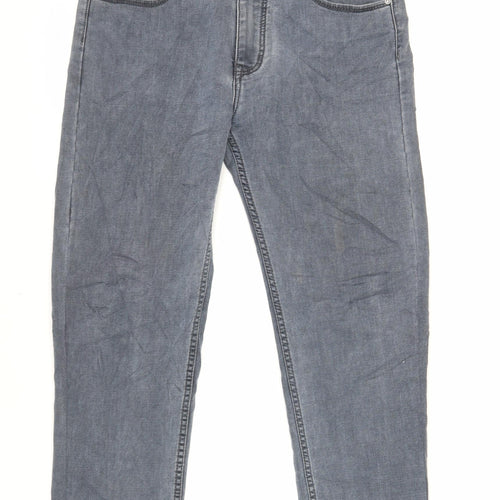 Pravo Womens Grey Cotton Cropped Jeans Size 32 in L25 in Regular Zip